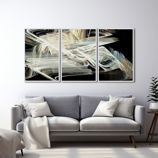 Quadro Decorativo Modelo Luzes Em Movimento Com 3 Telas Para