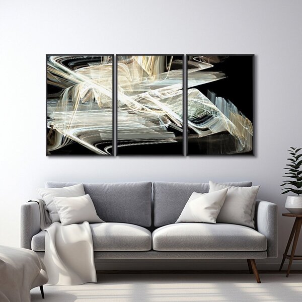 Quadro Decorativo Modelo Luzes Em Movimento Com 3 Telas Para
