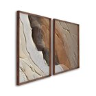 Quadro Decorativo Modelo Pedra Rachada Com 2 Telas De Parede