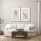 Quadro Decorativo Modelo Pena 2 Telas 60x90cm Para Sala Quart