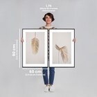 Quadro Decorativo Modelo Pena 2 Telas 60x90cm Para Sala Quart
