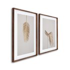 Quadro Decorativo Modelo Pena Dourada Com 2 Telas Para Sala,