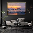 Quadro Decorativo Moderno Barcos De Pesca Em Bali Com Moldura