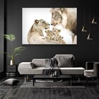 Quadro Decorativo Moderno Family Lion Sem Moldura E Sem Vidro