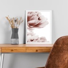 Quadro Decorativo Moderno Flores 33x24cm Moldura Branca