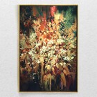 Quadro Decorativo Moderno Flores Tons Escuros Com Moldura E S