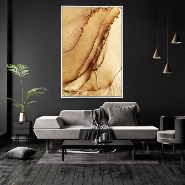 Quadro Decorativo Moderno Golden Com Moldura E Sem Vidro 80x1