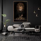Quadro Decorativo Moderno Leão Eu Sou Com Moldura E Sem Vidro