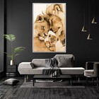 Quadro Decorativo Moderno Lion Amoroso Com Moldura E Sem Vidr