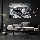 Quadro Decorativo Moderno Noite P&b Horizontal Sem Moldura E