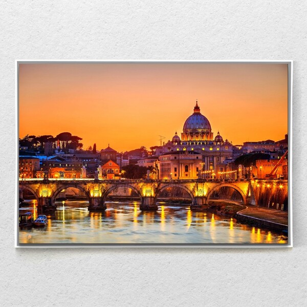 Quadro Decorativo Moderno Paisagem Roma Com Moldura E Sem Vid