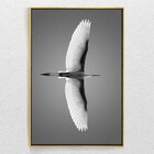 Quadro Decorativo Moderno Paisagem Voo Da Garça Com Moldura 9
