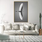 Quadro Decorativo Moderno Paisagem Voo Da Garça Com Moldura 9