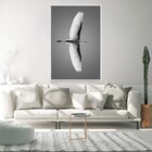 Quadro Decorativo Moderno Paisagem Voo Da Garça Com Moldura 9