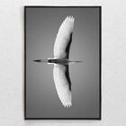 Quadro Decorativo Moderno Paisagem Voo Da Garça Com Moldura 9