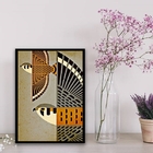 Quadro Decorativo Moderno Pássaros 33x24cm Moldura:madeira Pr