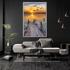 Quadro Decorativo Moderno Ponte Por Do Sol Com Moldura E Sem