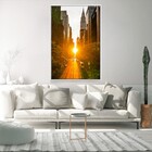 Quadro Decorativo Moderno Por Do Sol Na Cidade V Com Moldura