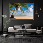 Quadro Decorativo Moderno Praia Coqueiro Com Moldura E Sem Vi