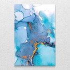 Quadro Decorativo Moderno Turquesa E Dourado Sem Moldura E Se