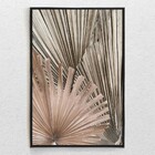 Quadro Decorativo Moderno Vertical Folha Seca Com Moldura E S