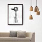 Quadro Decorativo Moinho De Vento 20x30cm Preto