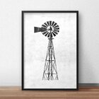Quadro Decorativo Moinho De Vento 20x30cm Preto
