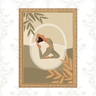 Quadro Decorativo Moldura Dourada Yoga 45x34cm Acabamento:com