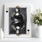 Quadro Decorativo Monalisa Carta De Baralho 33x24cm - Com Vid