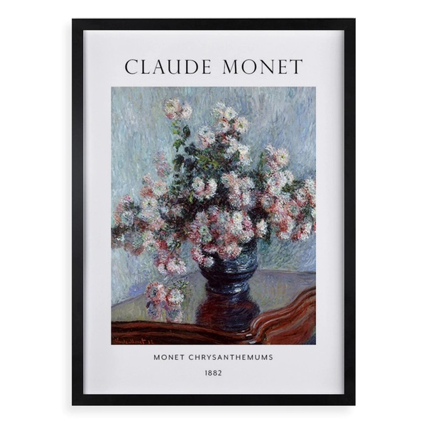 Quadro Decorativo Monet - Chrysanthemums 45x34cm Moldura Bran