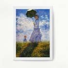 Quadro Decorativo Monet Mulher Com Sombrinha 24x18cm - Com Vi