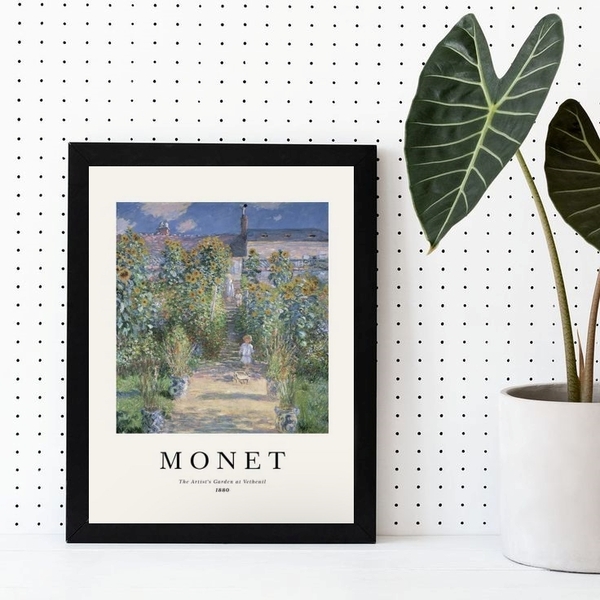 Quadro Decorativo Monet The Artis´s garden 24x18cm Moldura:ma