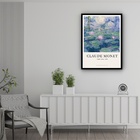 Quadro Decorativo Monet Water Lilies  - 70x50cm Moldura Branca