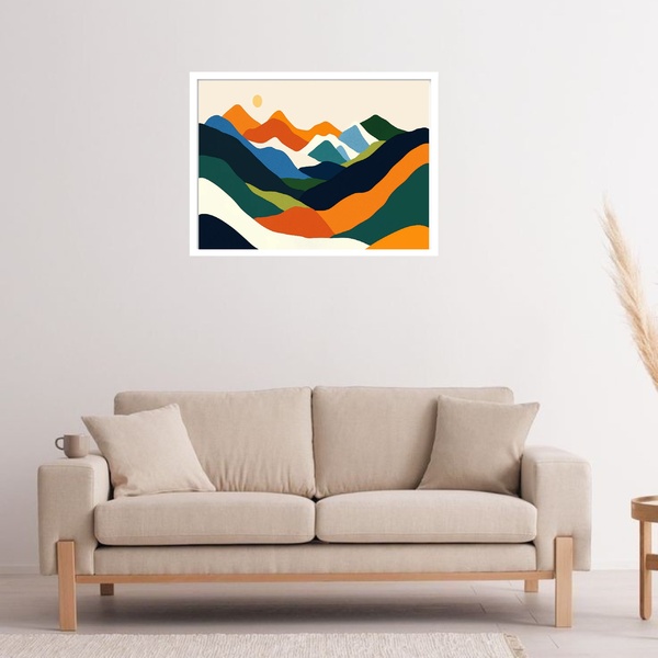 Quadro Decorativo Montanhas Coloridas Abstrato  - 50x70cm Mol
