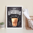 Quadro Decorativo More Coffee Please 45x34cm - Com Vidro Mold