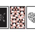 Quadro Decorativo Mosaico Amor Love Moldura Preta 60x120 Cm