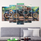 Quadro Decorativo Mosaico Carro Calhambeque 5 Peças 110x60cm