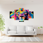 Quadro Decorativo Mosaico Leão Colorido