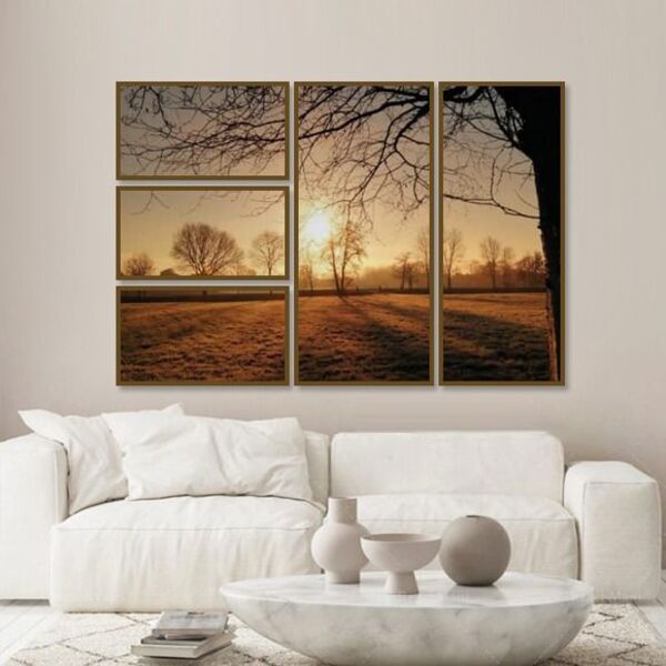 Quadro Decorativo Mosaico Por Do Sol Sala /hall