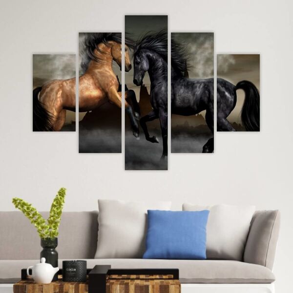 Quadro Decorativo Mosaico Sala Quarto Paisagem Praia 5 Peças