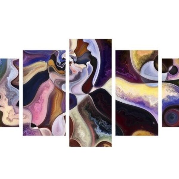 Quadro Decorativo Mosaico Tendenci Abstrato - Alma Planetária