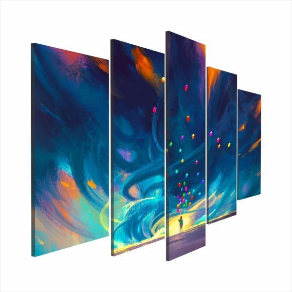 Quadro Decorativo Mosaico Tendenci Abstrato - Paint Balloons