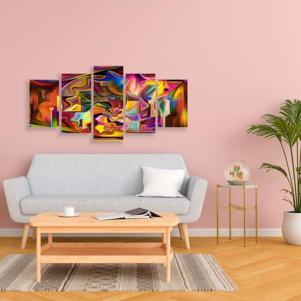 Quadro Decorativo Mosaico Tendenci Abstrato Persona 133x63cm Leroy Merlin