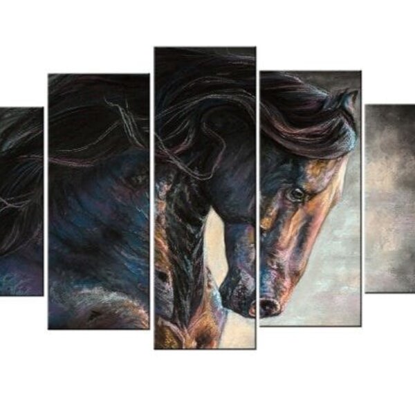 Quadro Decorativo Mosaico Tendenci Animais - Champion Horse