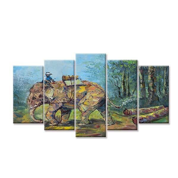 Quadro Decorativo Mosaico Tendenci Animais - Elephant Carrier