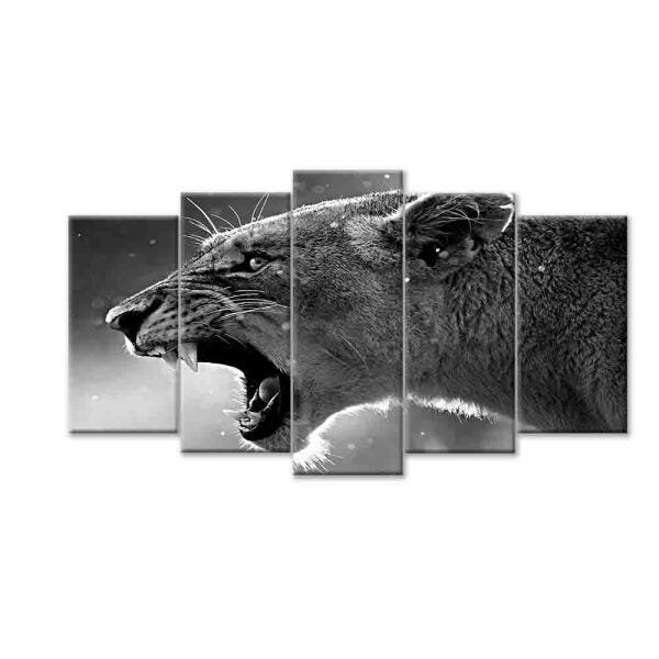 Quadro Decorativo Mosaico Tendenci Animais - Ferocidade