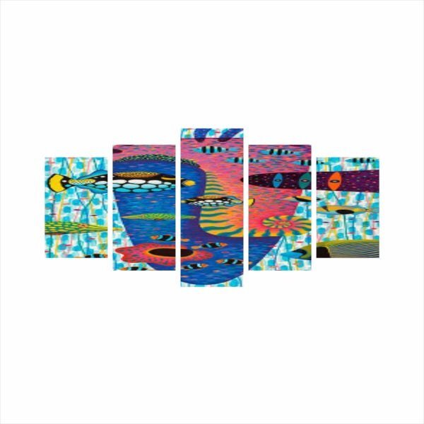 Quadro Decorativo Mosaico Tendenci Animais - Geometric Fish