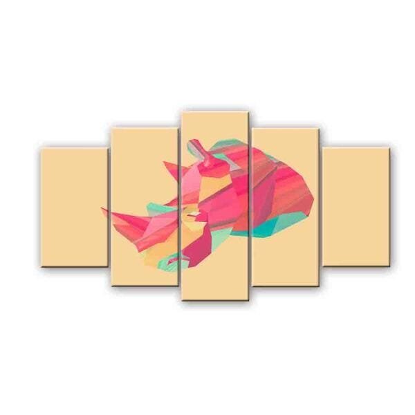 Quadro Decorativo Mosaico Tendenci Animais - Rhino Head