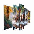 Quadro Decorativo Mosaico Tendenci Animais - Tropa De Cavalos