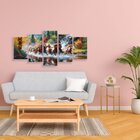 Quadro Decorativo Mosaico Tendenci Animais - Tropa De Cavalos